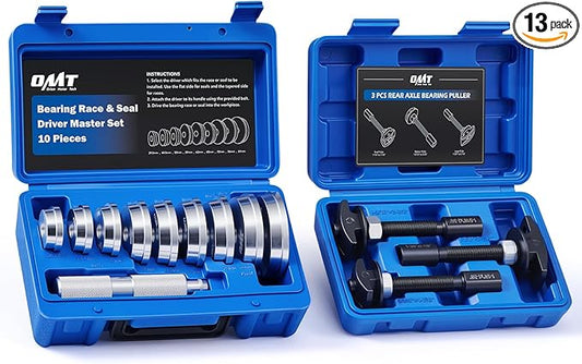 Orion Motor Tech Bearing Service Kit, 13pc Rear Axle Bearing Puller & Bearing Seal Driver Kit with 3 Pullers 9 Driver Discs, Rear Wheel Bearing Removal Tool Bearing Race Remover & Installer Tool Kit