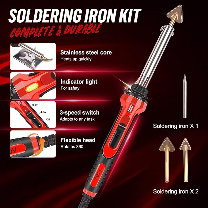 Plastic Welder Kit, 1200PCS Hot Stapler 40PCS Rods, 2 in 1 Welding Gun for Car Bumper Repair | 1200PCS Staples, Stainless Steel Mesh, Aluminum Tape, Sandpaper, Screwdriver, Plier, Stand, for Car Bumper, Dashboard, Kayak