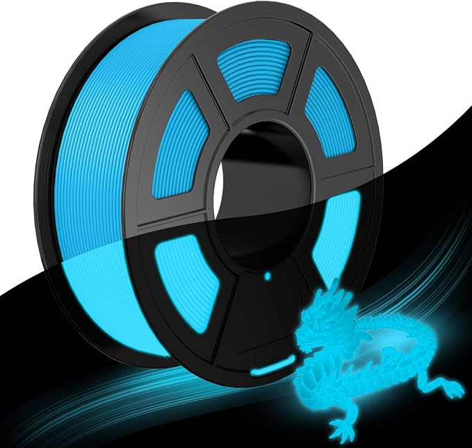 JAYO Glow in the Dark PLA Filament 1.75mm, Blue Luminous Effect for Decorative 3D Printer Filament, 1.1kg Spool(2.4lbs), Compatible with Most FDM Printers