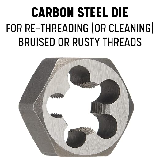 Drill America 1-11-1/2 Carbon Steel Hex NPT Pipe Rethreading Die, DWT Series
