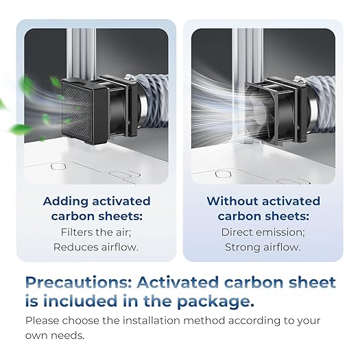 TOPCUBE Adjustable Ventilation Kit with Powerful Exhaust Fan and Filter, Magnetic-Mount Exhaust Pipe Kit for 3D Printer Enclosure, Efficient Ventilation, Exhaust Odors Smoke and Dust