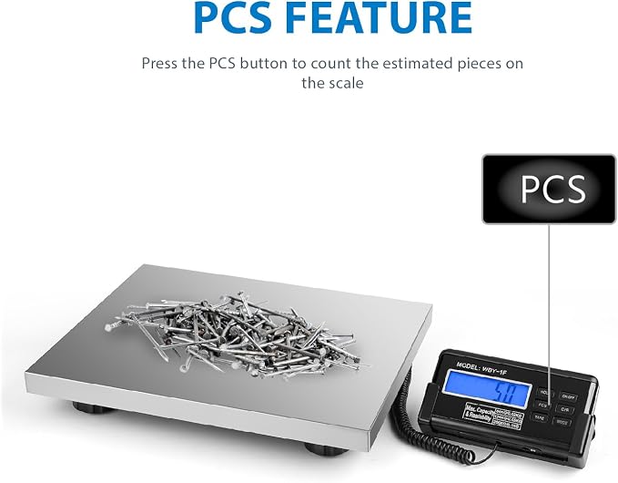 Flexzion Digital Shipping and Postal Scale, Heavy Duty Stainless Steel Platform, 440Lbs 200KG Weight Capacity with LCD Backlight Display and AC Adapter