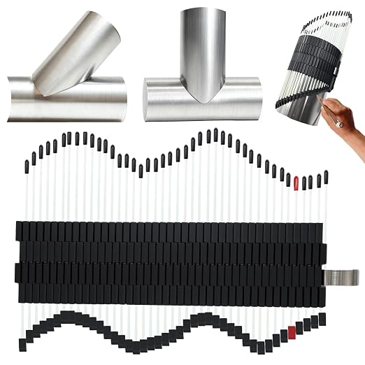 Multi Surface Pipe Profiling Tool, Pipe Cutting Template Multi Functional Shape Duplicator, Lightweight and Wear-Resistant Fiberglass Material for Tiles Floors DIY Pro Plumbing