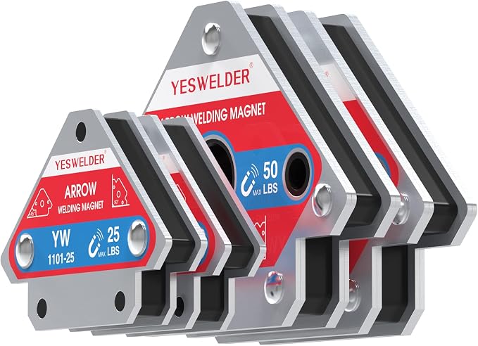 YESWELDER 25 LB & 50LB Welding Magnet-4 Pieces & 8-Inch MIG Welding Pliers with Rentention Chain