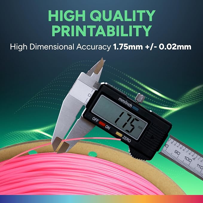 OVERTURE TPU 95A Flexible 3D Printer Filament 1.75mm | High Elasticity & Durability Filament,1kg Spool(2.2lbs),Fit Most FDM Printer(TPU Bright Pink)