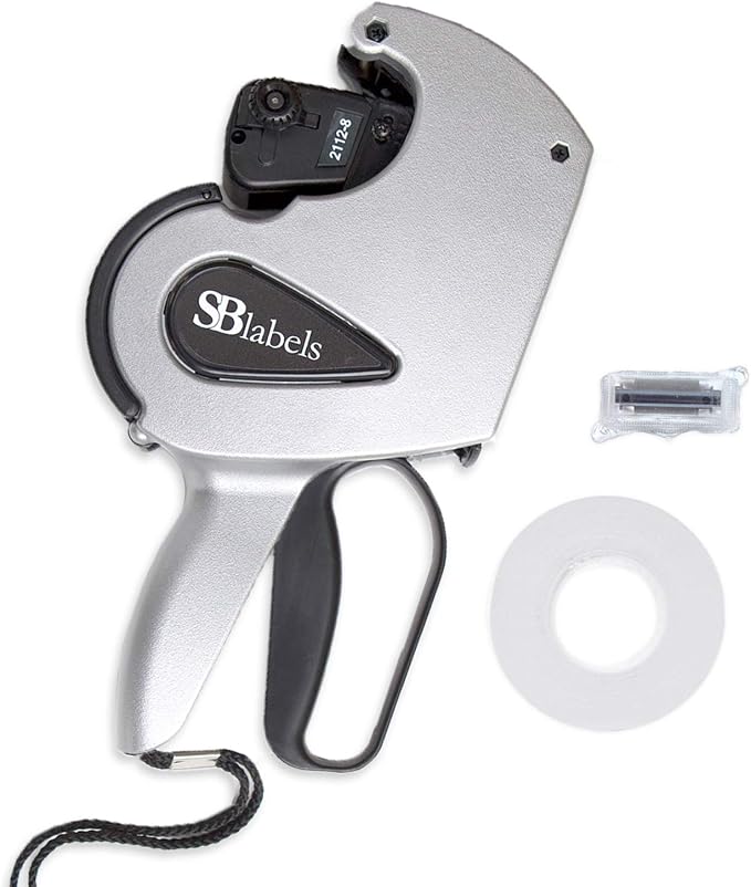 SBLabeler Price Gun/One Line Pricing Gun/Pre-Loaded Roll of White Labels and Instruction Sheet