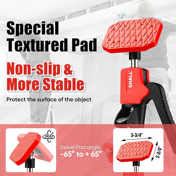 SHALL Cabinet Jack Support Pole, 54-114 in Steel Telescopic Quick Support System Rod, Adjustable 3rd Hand Tool with 154lbs Capacity for Lifting Drywall Cabinet Cargo Bars, 2 Pack w/Storage Bag
