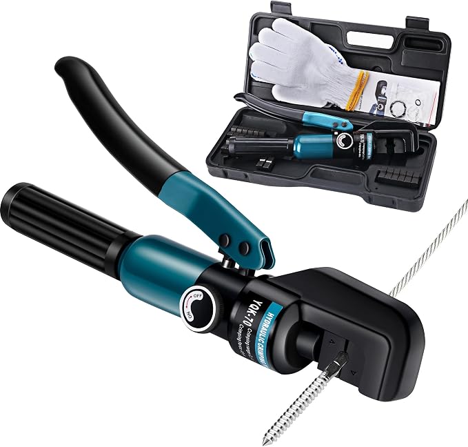 Steel DN Mate Upgrade Hydraulic Crimping Tool/Hydraulic Crimper with 9 Dies for Stainless Steel Cable Railing System 1/8", 5/32" to 3/16", Cable Railing Hardware Hydraulic Crimping Tool DC03