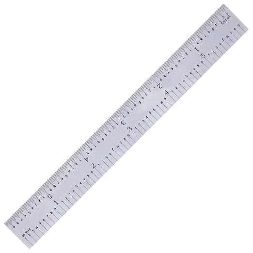PEC Tools Made in USA Machinist Rule, 6" Rigid Steel Rule, Satin Chrome Finish, Markings 1/32", 1/64",1/10",1/50" for Professionals