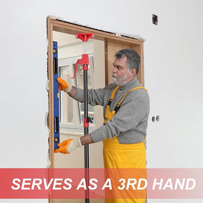 Cabinet Jack Support Pole, 45-114 in Adjustable Third Hand Tool, Steel Telescopic Quick Support Rod with 78lbs Capacity for Cabinets Jack, Drywall Lift & Cargo Bars, 1Pack