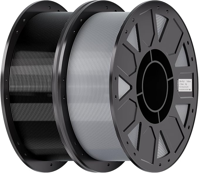 Creality Ender PETG 3D Printer Filament 1.75mm 2KG (4.4lbs), High Precision, Strong Toughness, Odorless, Better Flow, Moistureproof 3D Printing Ender PETG Filament, Black & Grey