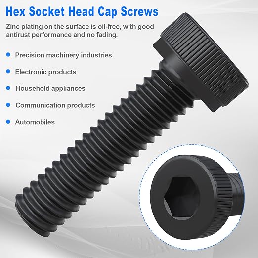 mxuteuk 540PCS M2 M3 Metric Screws Assortment Set Suitable for 3D Printer DIY,Hex Socket Head Cap Screws Bolts Nuts Kit,12.9 Grade Alloy Steel Black Zinc Plated Assorted Screws with Hex Wrench