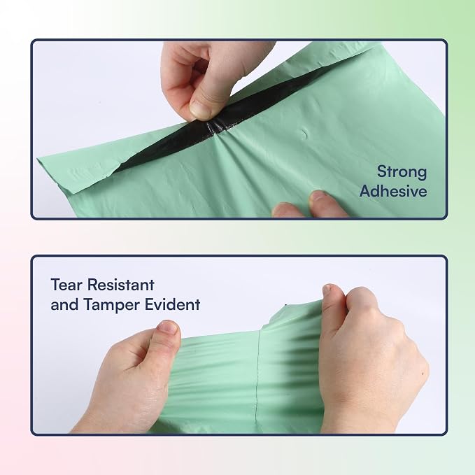 300 Count, 12x15.5 inch 100% Recycled Poly Mailers Eco Friendly Packaging Envelopes Supplies Mailing Bags 2.5 Mil Thick - SMART Mailer