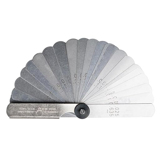 PEC Tools Feeler Gauge Set, 26 Tapered Blades, 0.0015-0.025", Made in USA