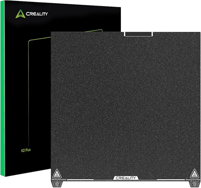 Creality Official K2 Plus Build Plate Frosted PEI Sheet, 370x370mm Flexible Spring Surface Excellent Heat Resistance Easy Model Removal 3D Printer Platforms for K2 Plus(Without Magnetic Base)