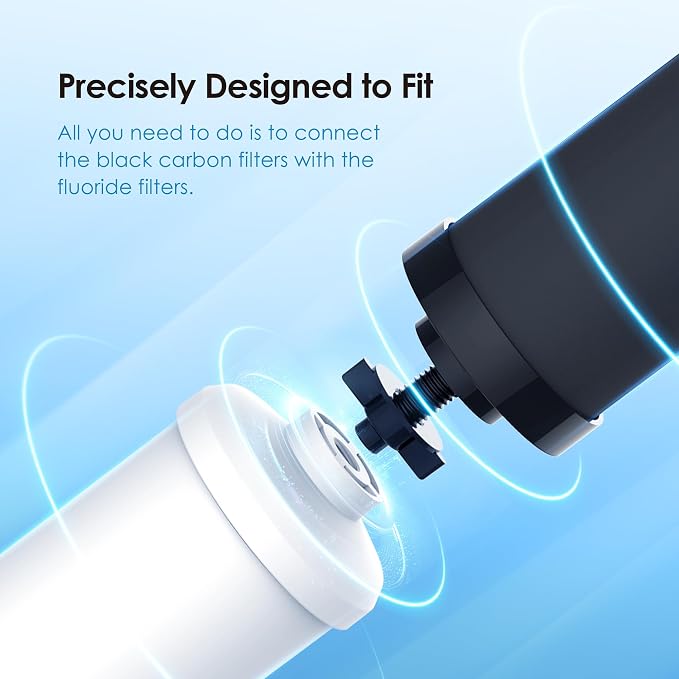 Waterdrop Gravity Water Filter, Replacement for Berkey®, Purewell®, ProOne®, BB9-2® Black Filters & PF-2® Fluoride Filters, Waterdrop Gravity Water Filter System, NSF/ANSI 372 Standard, Combo Pack