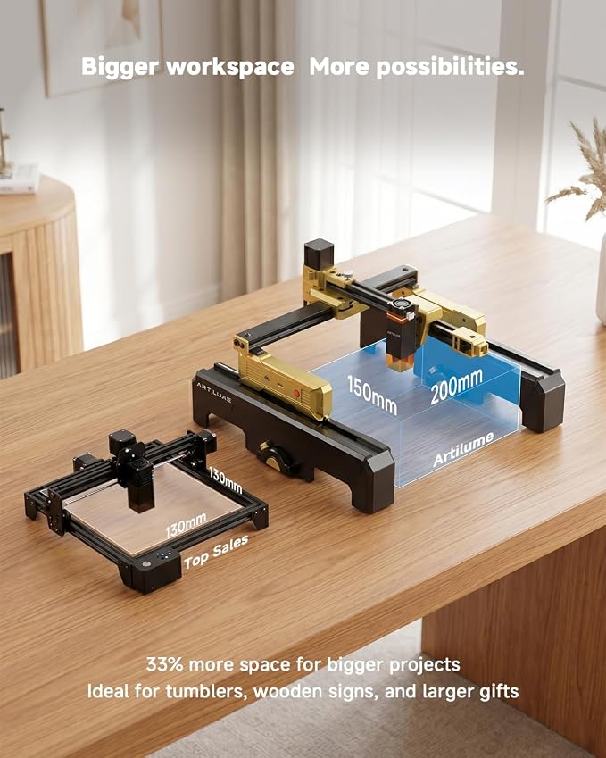 Laser Engraver Portable Laser Engraving Machine with App Control Foldable Lazer Cutter with Height Extension and Cover 200x150mm Engraving Area for Wood Leather Acrylic DIY Crafts(T1 7000mW)