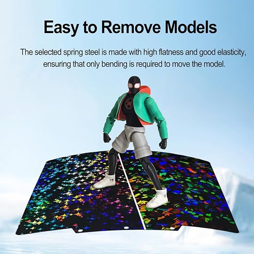 PEF+PEY Holographic Build Plate for Adventurer AD5X/5M/5M Pro, Rainbow Confetti +Galaxy Spring Steel Flexible Platform for Neptune 3 Pro/4, Kobra, Ender 3/3 Pro/3S1/3 v2, CR 20/CR 20 Pro
