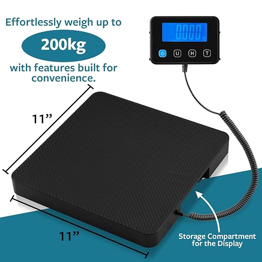 Digital Shipping Scale, Postal Scale, 220 lb, 0.1 oz - Smart Weigh | Remote Backlit LCD Display, Hold & Tare, Package Scale for Small Business, Postage Mail Scale, Battery & USB-C