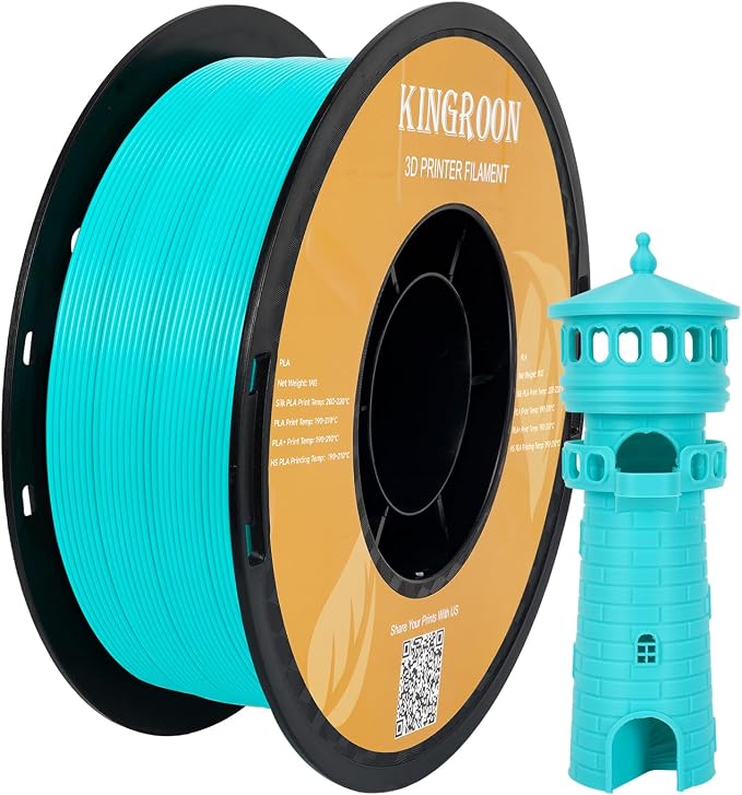 Kingroon PLA 3D Printer Filament, Dimensional Accuracy +/- 0.02 mm, 1 kg Spool(2.2lbs), 1.75 mm，Apple Green