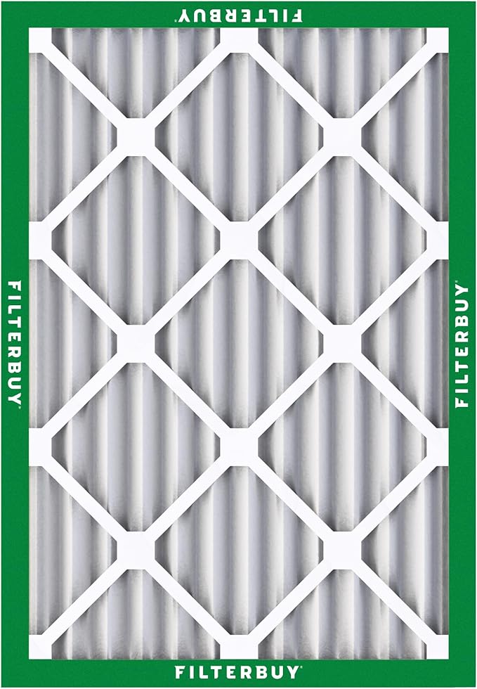 Filterbuy 20x22x2 Air Filter MERV 8 Essential Dust & Allergy Defense (6-Pack), Electrostatic Pleated HVAC AC Furnace Filters Replacement, Made in USA (Actual Size: 19.50 x 21.50 x 1.75)