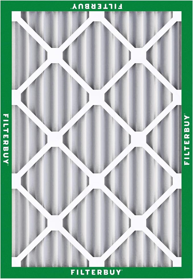 Filterbuy 28x30x2 Air Filter MERV 8 Essential Dust & Allergy Defense (12-Pack), Electrostatic Pleated HVAC AC Furnace Filters Replacement, Made in USA (Actual Size: 27.75 x 29.75 x 1.75)