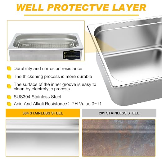 15L Ultrasonic Cleaner Dual-Frequency Professional Digital Stainless Steel Cleaning Machine with Heater Timer for Carburetor, Parts, Circuit Board, Glasses, Denture, Jewelry