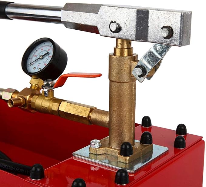 IRONWALLS Hydrostatic Pressure Tester, Manual Water Pressure Test Pump, 5Mpa Leakage Tester with Gauge & 2 Gallon Tank