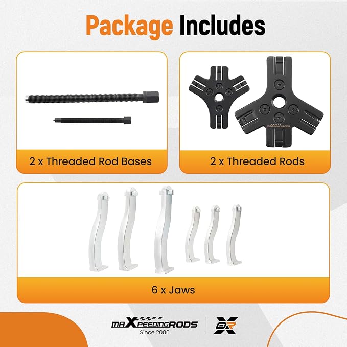 maXPeedingrods 2 or 3 Jaw Gear Puller Set, 3" and 7" Pulley Puller Tool, 2 Pcs External and Internal Ratcheting Puller Set