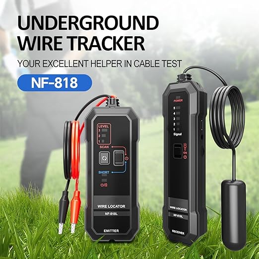 NOYAFA Underground Wire Locator, Underground Cable Locator for Pet Fence Buried Sprinkler Valve, Electrical Wire Tracer Cable Tester for Locating Irrigation Tone Generator Kit