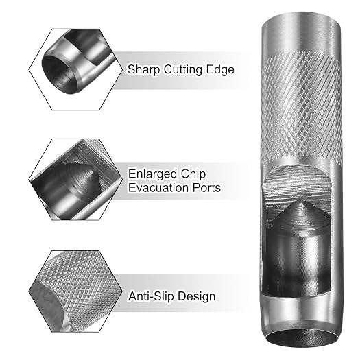 HARFINGTON 2pcs Leather Round Hole Punch, 23mm Hollow Hole Puncher Cutter Carbon Steel Circle Hole Punching Cutting Tool for Belt/DIY Leather Craft