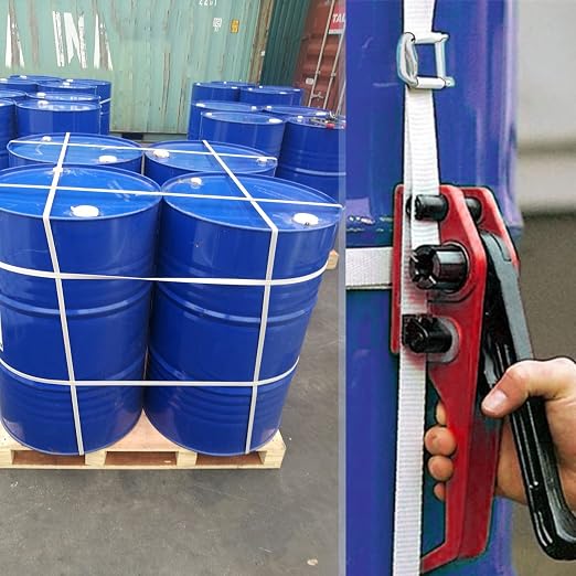 Heavy Duty Pallet Strapping Tools Kit for 1/2"~3/4" Strap,100 pcs Strapping Buckles and 3/4" x 820' Woven Cord Strapping Roll,2000 lbs Break Strength