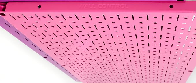 Wall Control Metal Pegboard Pack of Pink Peg Boards - Two 32-Inch Tall x 16-Inch Wide Colorful Pink Pegboard Wall Storage Panels