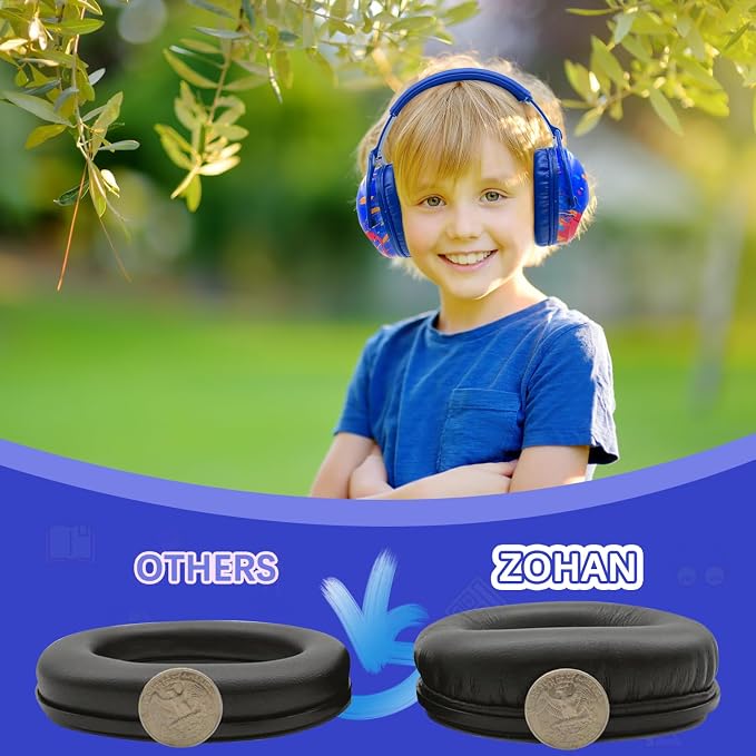 ZOHAN EM030 Kids Ear Protection, Noise Cancelling Headphones Ear Muffs for Autism Sensory, Safety Noise Reduction Hearing Protection for Monster Truck/Concerts/Fireworks/Air Shows