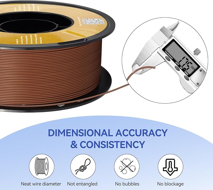 Kingroon Matte PLA Filament 1.75mm 3D Printer Filament Matte Filament 10kg Dimensional Accuracy +/- 0.02 mm (10 Rolls Night Brown)