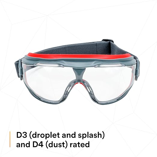 3M GoggleGear 500 Series GG501SGAF, Clear, Scotchgard Anti-fog Lens, 1 Pair