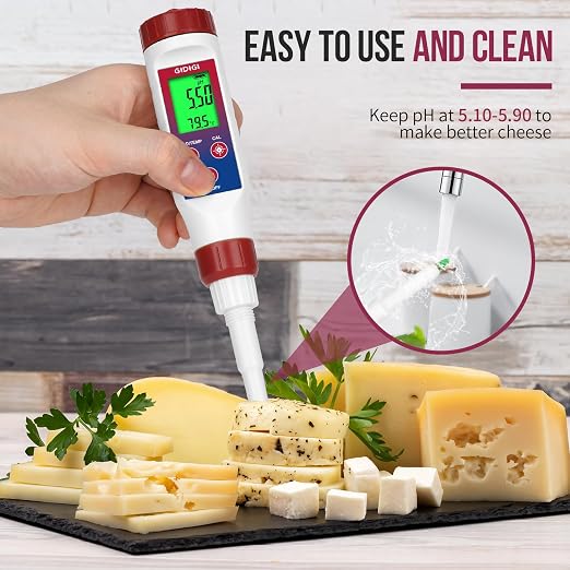 Smart pH Test Strips for Food, Digital pH Reader for Sushi Rice | Bluetooth, Accurate Canning pH Test Kits for Liquids with ATC, Professional Fermenting pH Test Pen, Spear pH Probe