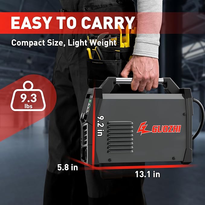GZ GUOZHI 145A MIG Welder, 3 in 1 Welders FLUX MIG/Lift TIG/ARC Multi-Process IGBT Inverter Welder, 110V Welding Machine, ‌Flux Core Welder with upgrade Large LCD Screen
