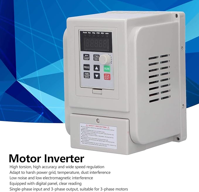 VFD Variable Frequency Drive,Single‑Phase 110V Input 3‑Phase 220V Output Variable Frequency Inverter, Motor Speed Controller,220V 1500W AT5‑1500X, Default