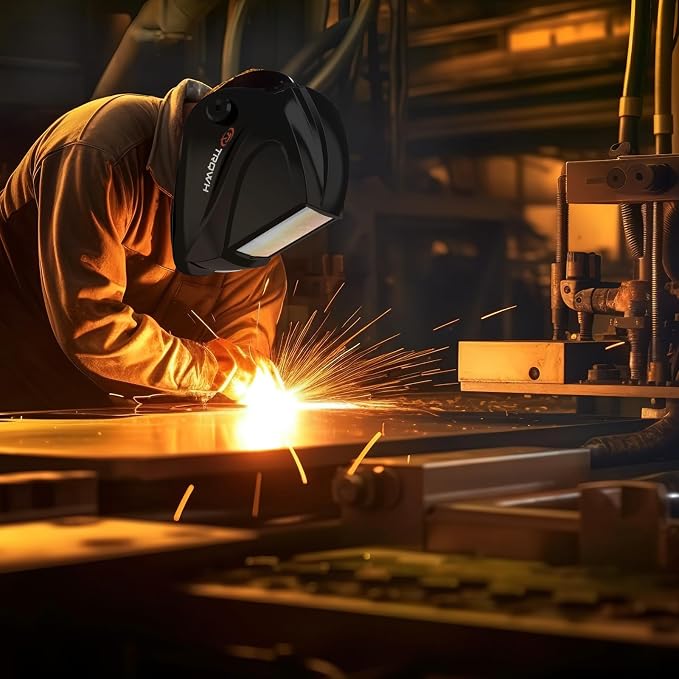 TRQWH Laser Auto Darkening Welding Helmet OD10+ 190nm-450nm&900nm-1100nm Large Viewing Laser Safety Helmet Protective Mask Eye Protection for Laser Welding/Laser Cutting/Laser Cleaning/Laser Marking