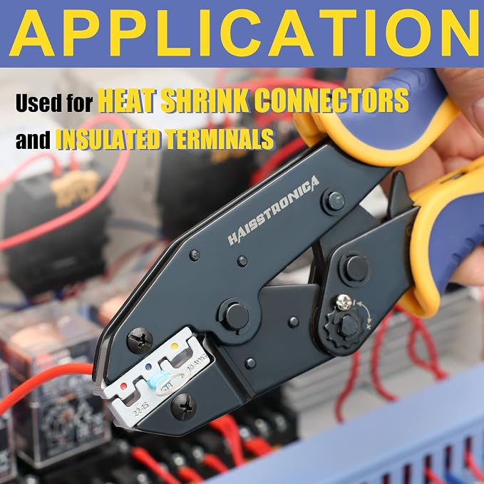 haisstronica Wire Stripper and Crimping Tool Crimping Tool For Heat Shrink Connectors-AWG 22-10