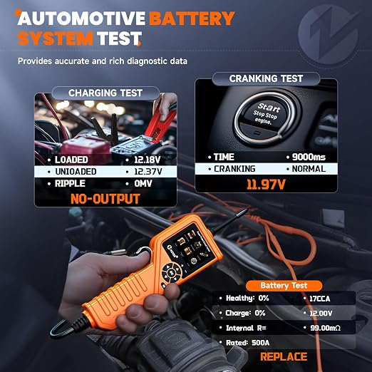 KZYEE KM601 Power Circuit Probe Kit, 12V-24V Automotive Circuit Tester with Fuel Injector, Battery Test, Multimeter, Oscilloscope, Short Circuit Finder, Component Activator, Current Probe, 30FT Cable