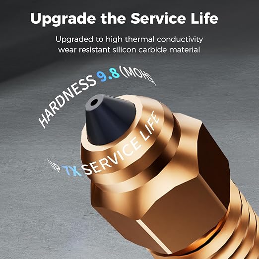 Creality K2 Plus Silicon Carbide Nozzle, Upgrades x Phaetus Hotend Nozzls, Official Creality K2 Series/Hi Quick-swap High Flow Nozzle, Specialized in Multi-Filaments Printing, Strong Wear Resistance