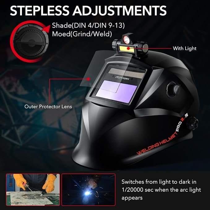 TRQWH Portable Welder Machine 110V ARC Handheld Welder & Auto Darkening Welding Helmet