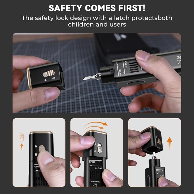 Ultrasonic Knife, Handheld 40kHz Ultrasonic Cutter Knife, High-Precision Sonic Cutting Tool for 3D Printing Post-Processing & Multi-Material Cutting (Plastic, PVC, Leather, Wood & More)