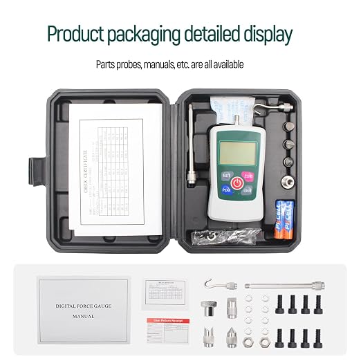 100N Digital Force Gauge Push and Pull Tester with 4 Measurement Units N Kg Lb Oz, Accuracy ±1％