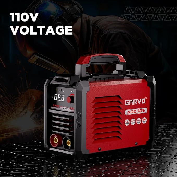 GARVO 110V MMA Welder Machine,125Amp ARC Welder Mini Stick welder Digital Display LCD,Hot Start,Arc Force and Anti-Stick ARC-125 (ARC-125)