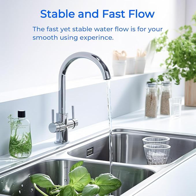 2-Stage Under Sink Water Filter Replacement for Aquasana® AQ-C2-R, Compatible with Aquasana AQ-5200R, AQ-6200, 2 Pack(NOT Including Replacement Battery)