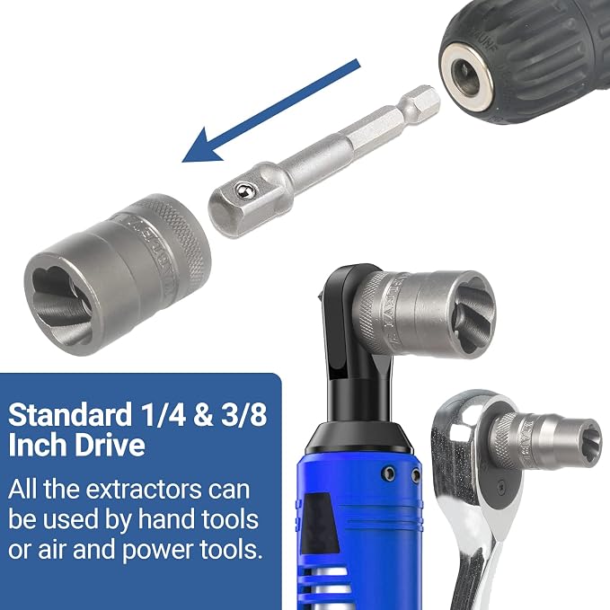 MABLEVI 32PCS Bolt Extractor Set, Upgrade Impact Bolt & Nut Remover Set, Stripped Lug Nut Remover, Extraction Socket Set for Removing Damaged, Frozen, Rusted, Rounded-Off Bolts, Nuts & Screws