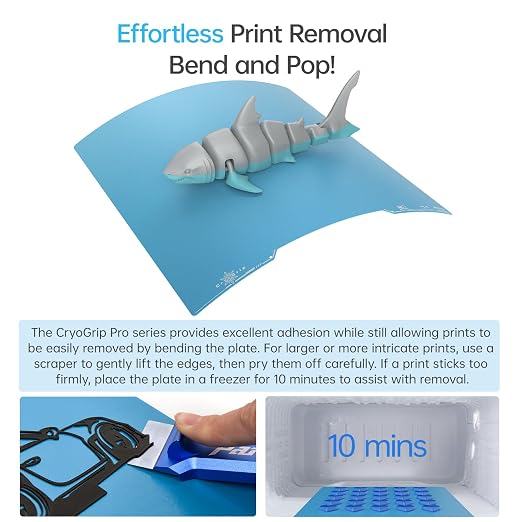 BIQU CryoGrip Pro Frostbite Build Plate for Voron 350 3D Printer, Cold Plate, Room Temperature Printing, Double-Sided Textured Sheet, 356 x 356mm, 1 Piece